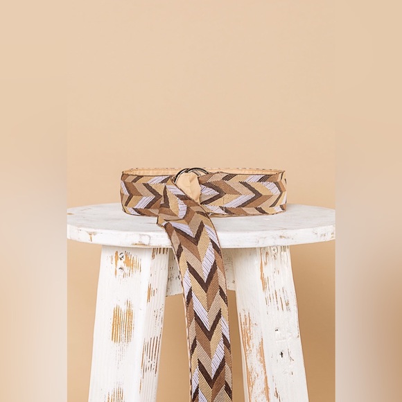 POL Chevron Pattern 0 Ring Belt - Picture 2 of 4